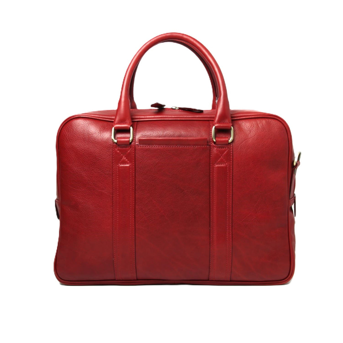 Soft calfskin leather briefcase - red