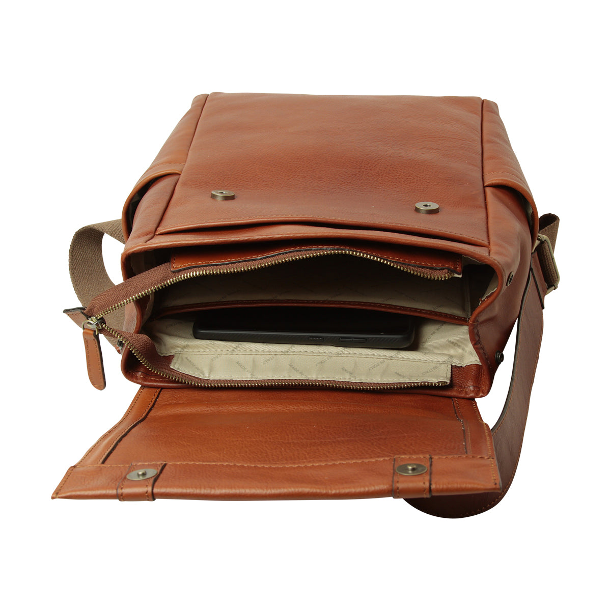 Leather Laptop Backpack With Trolley Strap
