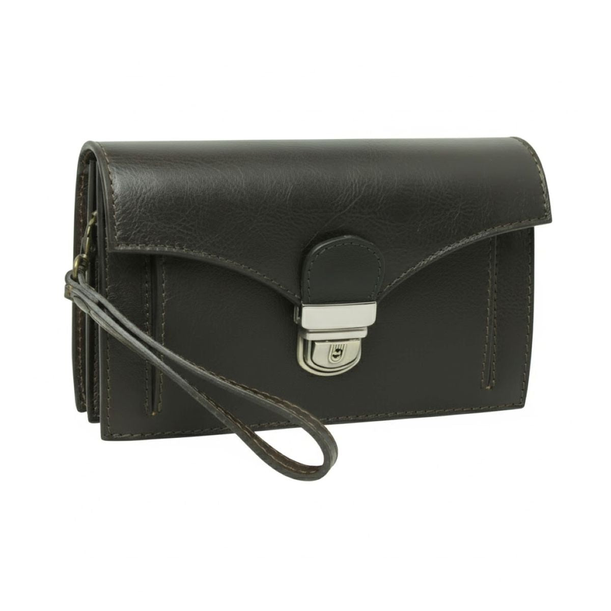 Leather clutch-Black