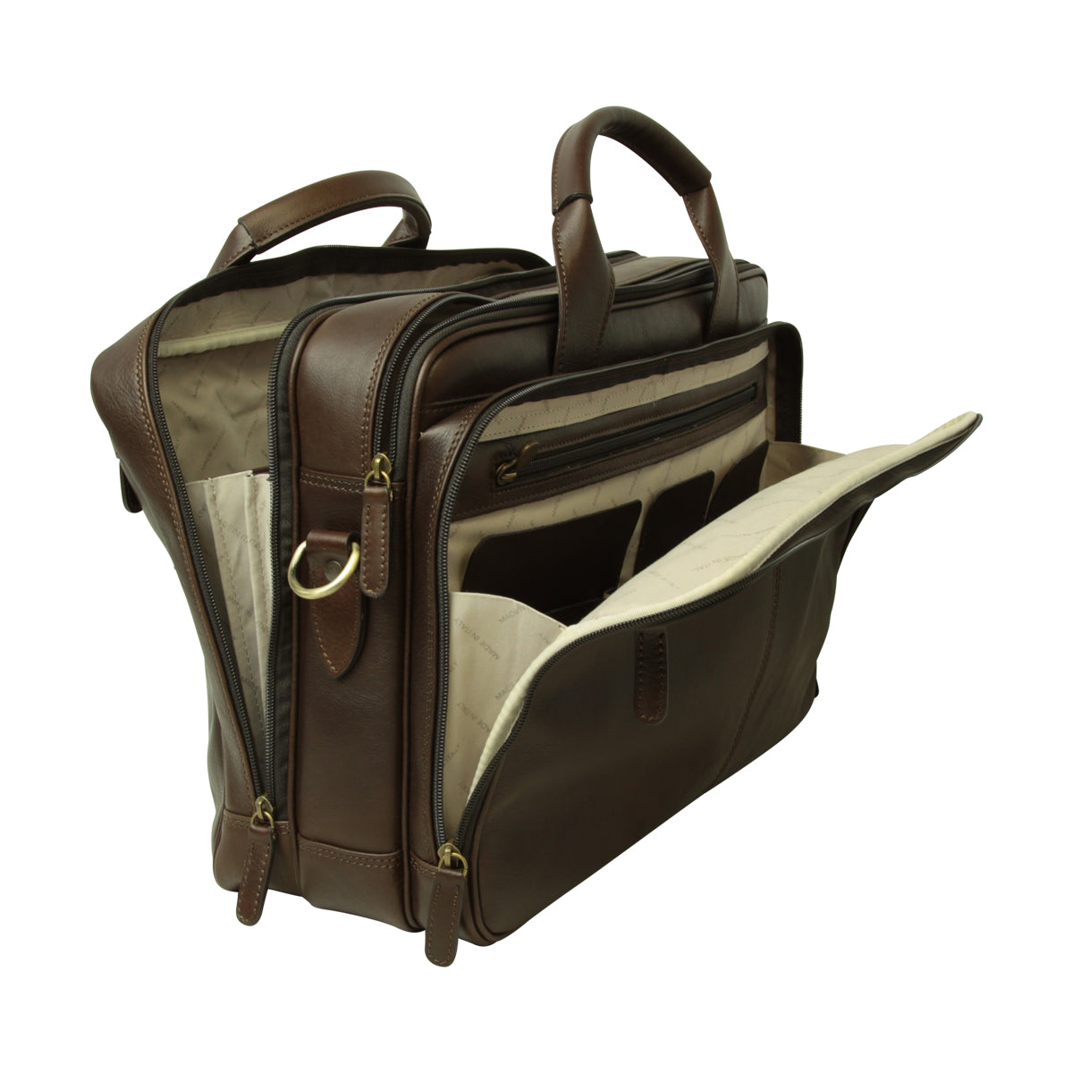 Leather computer briefcase- Dark Brown