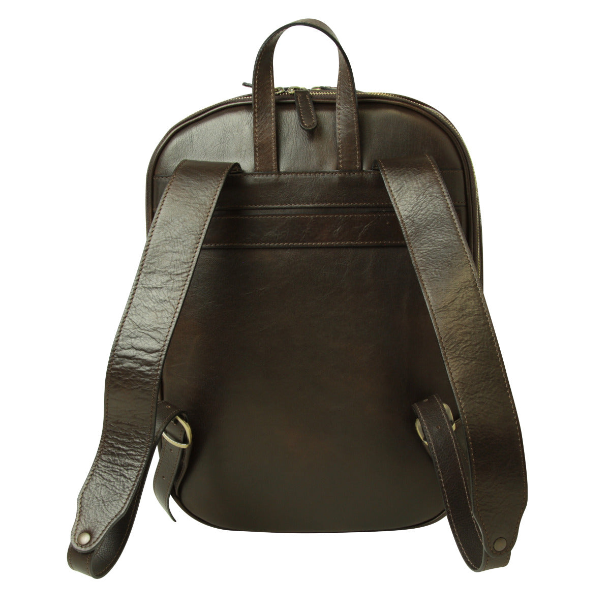 Soft Calfskin Leather Laptop Backpack With Backside Troller Strap