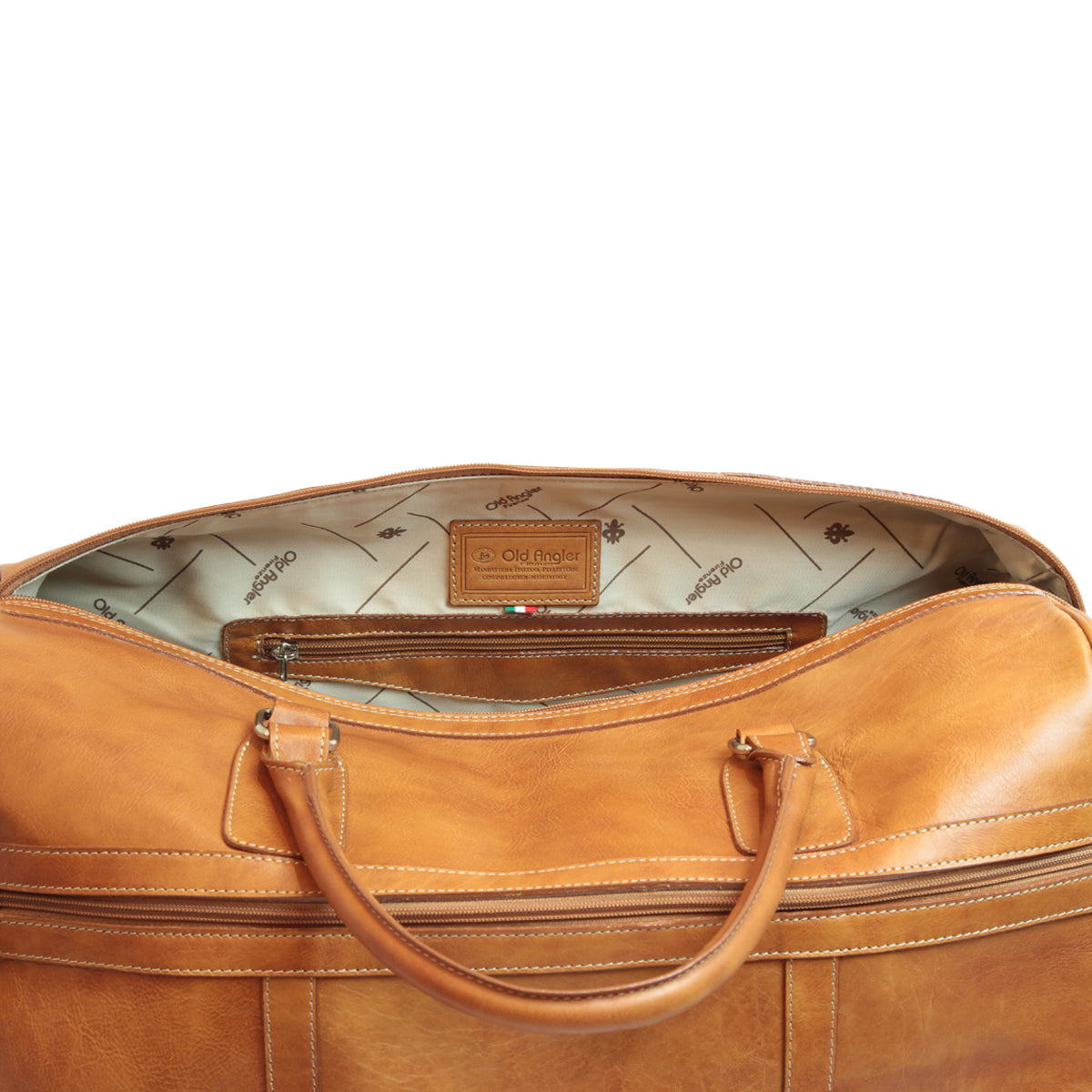 Oiled Calfskin leather duffel bag - Colonial Brown