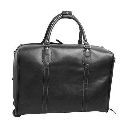 Oiled Calfskin Leather Duffel Bag - Black