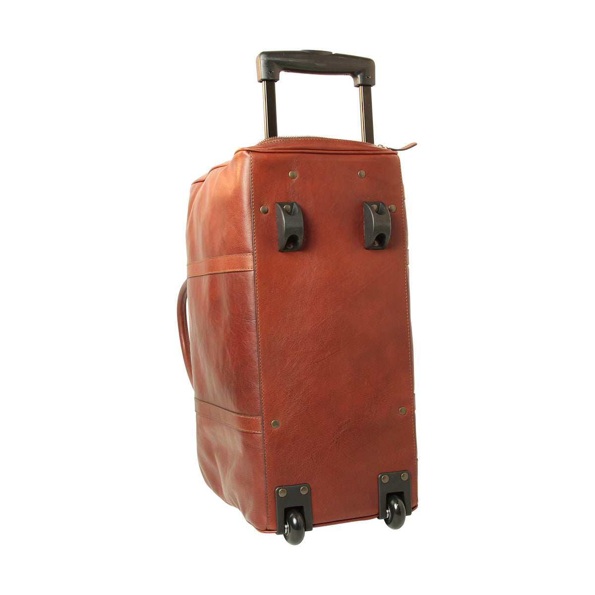 BUFFALO LEATHER DUFFLE BAG-Mahogany Brown