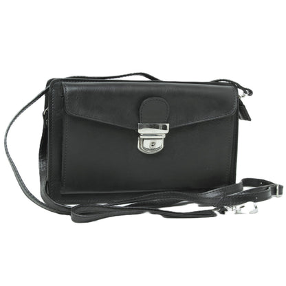 Full grain leather Clutch  - black