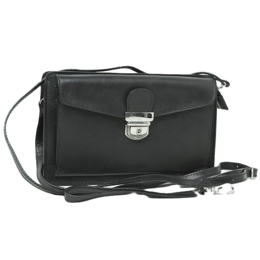 Full grain leather Clutch  - black