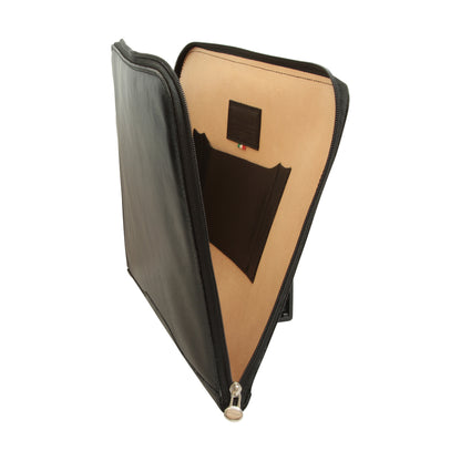 Leather portfolio- Black
