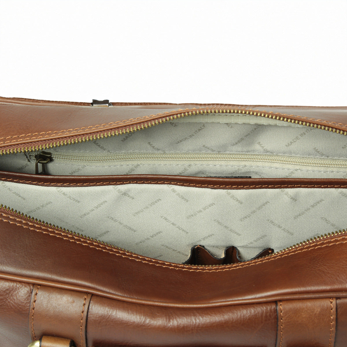 Soft Calfskin Leather Briefcase - chestnut