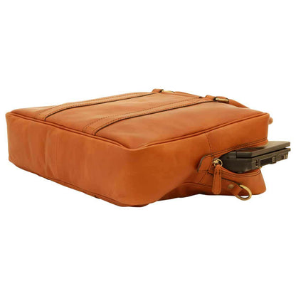 Soft Calfskin Leather Briefcase - Gold