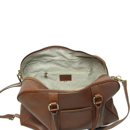 Soft Calfskin Leather Travel Bag – chestnut