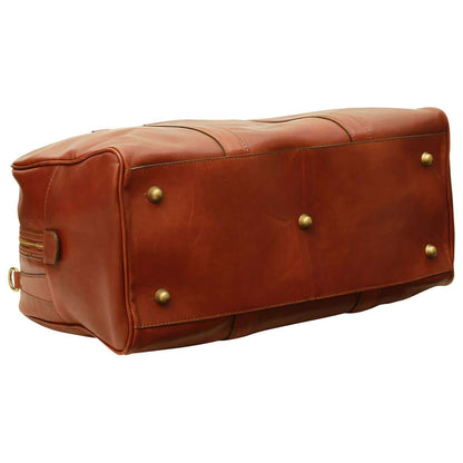 Soft Calfskin Leather Travel Bag - Mahogany Brown