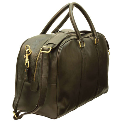 Soft Calfskin Leather Travel Bag - Black