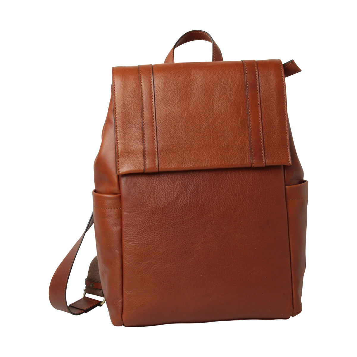 Leather Laptop Backpack With Trolley Strap