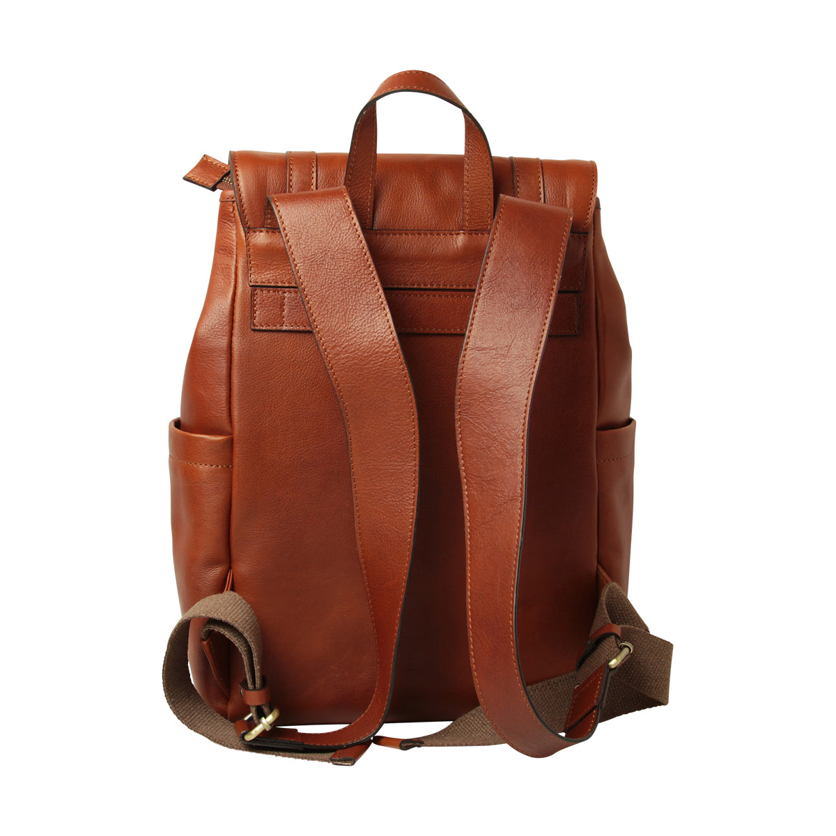 Leather Laptop Backpack With Trolley Strap