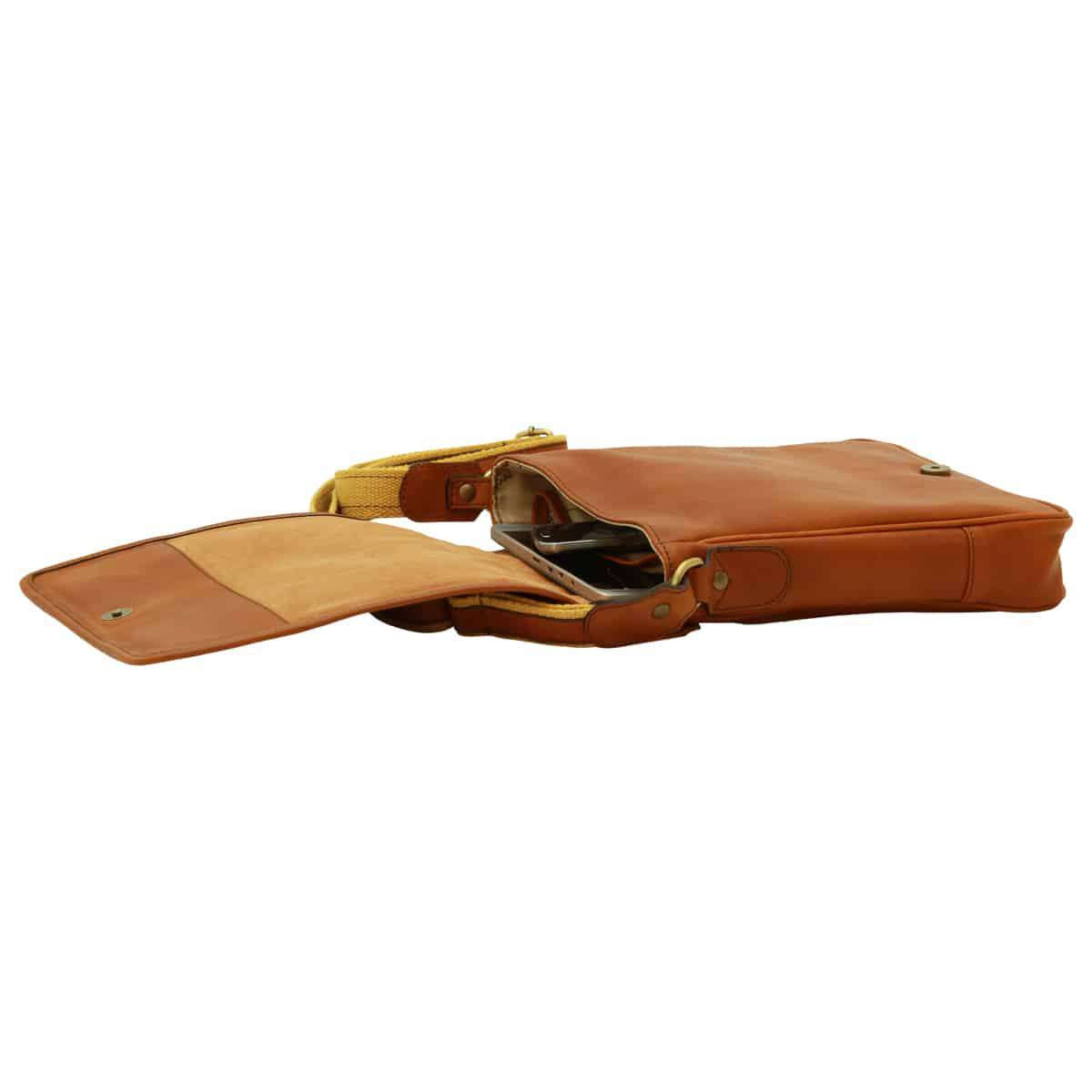Soft Calfskin Leather Satchel Bag - Gold