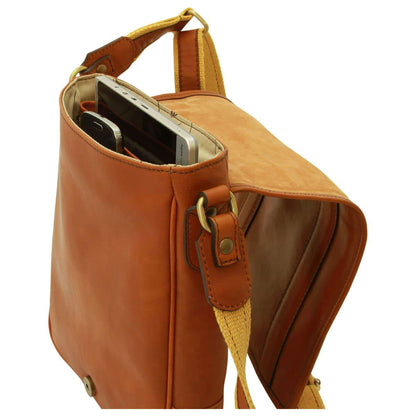 Soft Calfskin Leather Satchel Bag - Gold