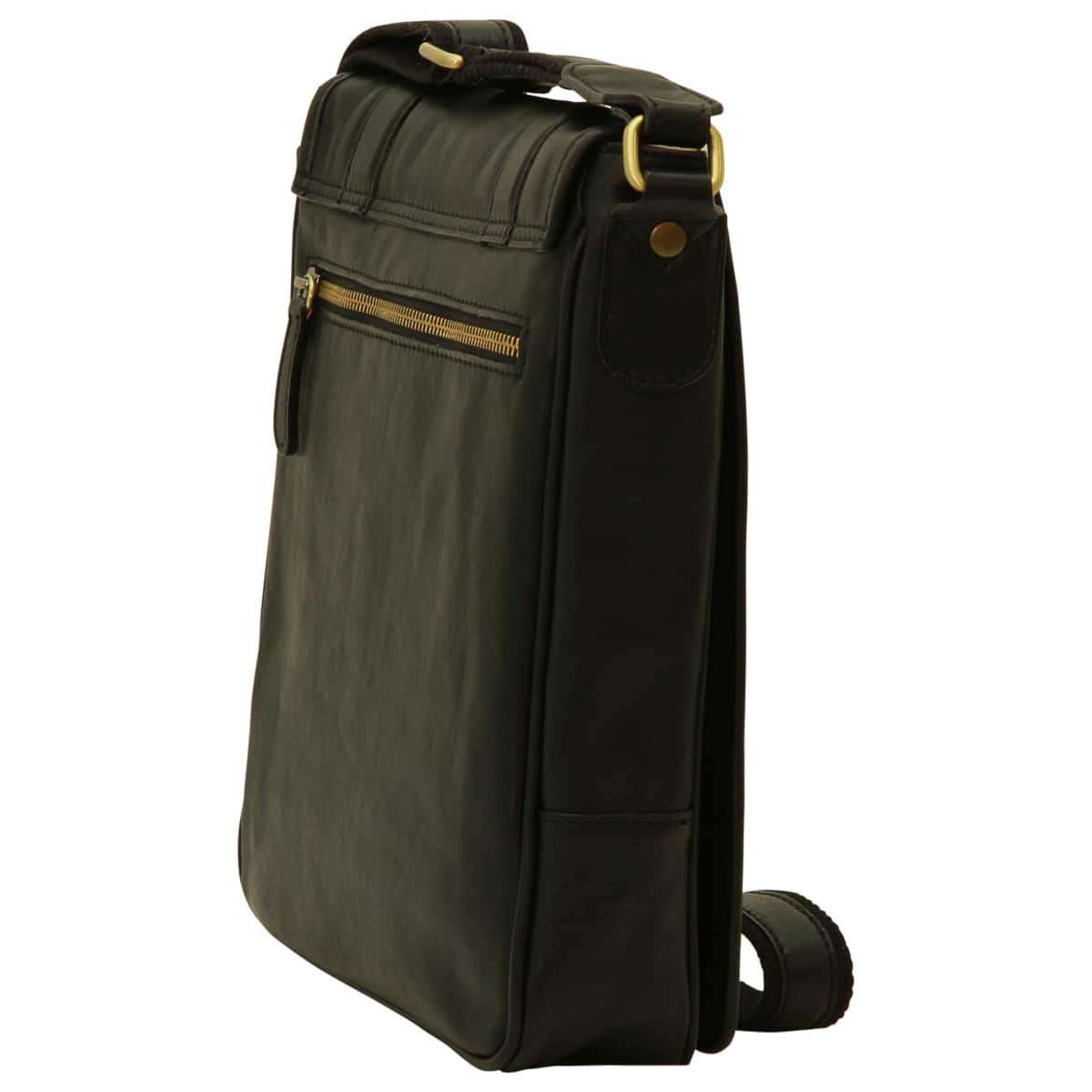 Soft Calfskin Leather Satchel Bag - Black