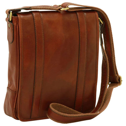 Soft Calfskin Leather Satchel Bag - Mahogany Brown