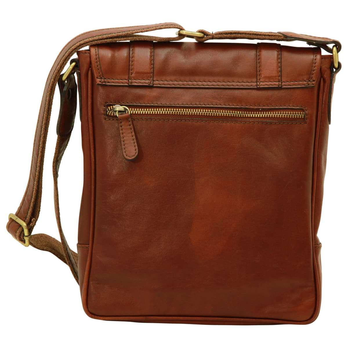 Soft Calfskin Leather Satchel Bag - Mahogany Brown