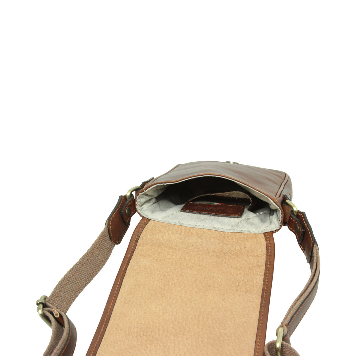 Leather Shoulder Bag Mens in chestnut Leather