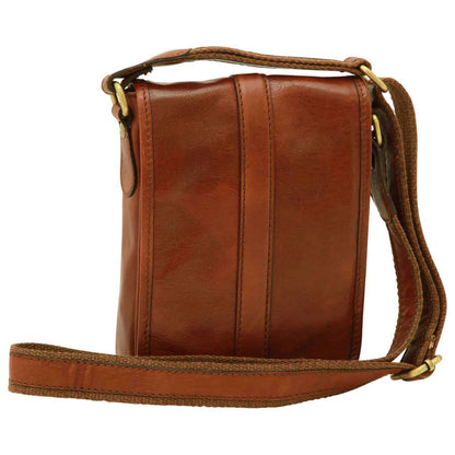 Leather Shoulder Bag Mens in Brown Leather