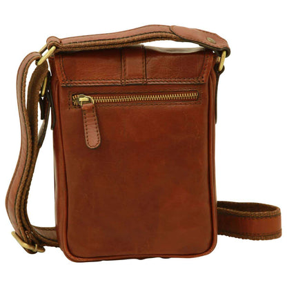 Leather Shoulder Bag Mens in Brown Leather