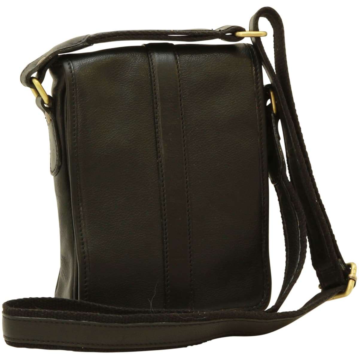 Leather Shoulder Bag Mens in black Leather