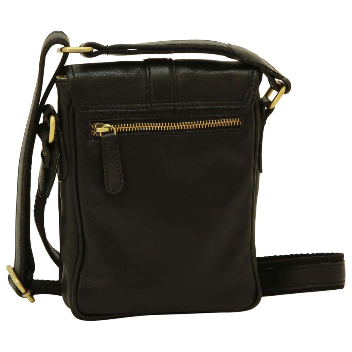 Leather Shoulder Bag Mens in black Leather