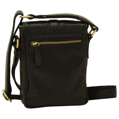 Leather Shoulder Bag Mens in black Leather