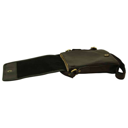 Leather Shoulder Bag Mens in black Leather