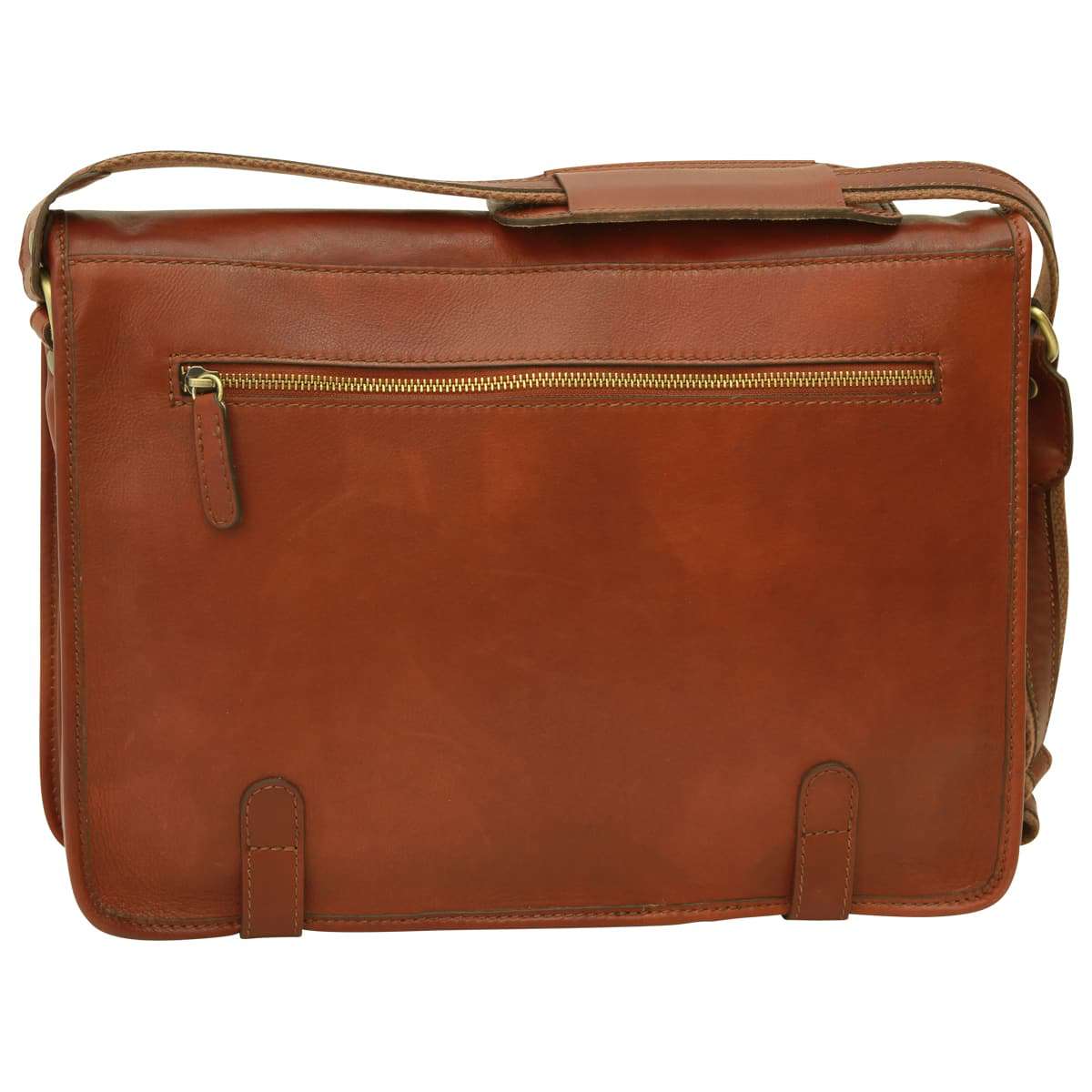 Calfskin Nappa Messenger Bag - Mahogany Brown