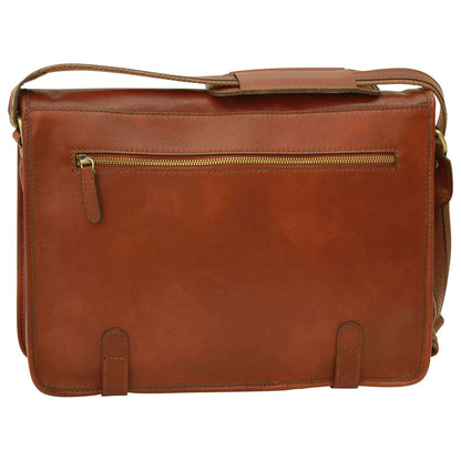 Calfskin Nappa Messenger Bag - Mahogany Brown