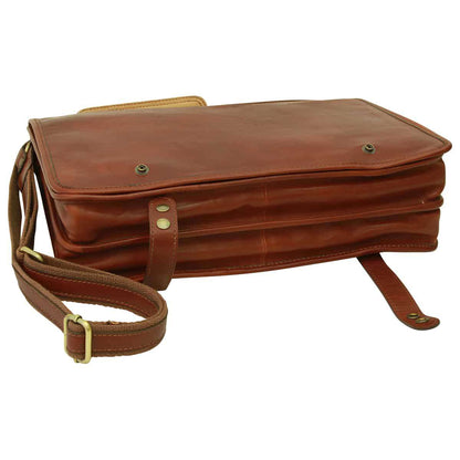 Calfskin Nappa Messenger Bag - Mahogany Brown