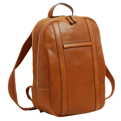Soft Calfskin Leather Laptop Backpack with backside troller strap- Gold