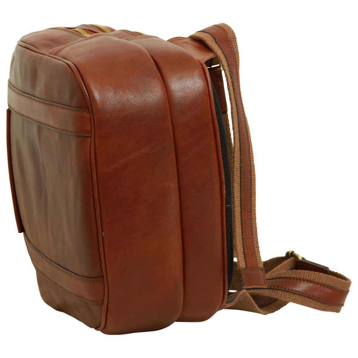 Soft Calfskin Leather Laptop Backpack With Backside Troller Strap