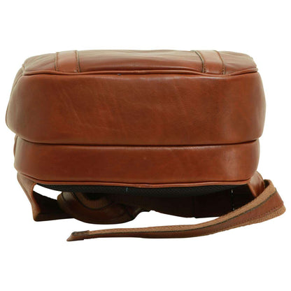 Soft Calfskin Leather Laptop Backpack With Backside Troller Strap