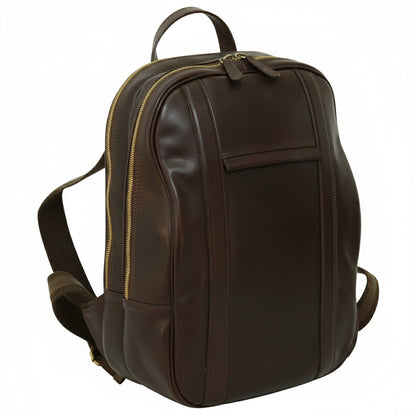 Soft Calfskin Leather Laptop Backpack With Backside Troller Strap