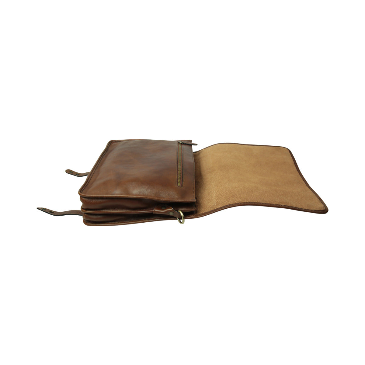 Leather briefcase - chestnut