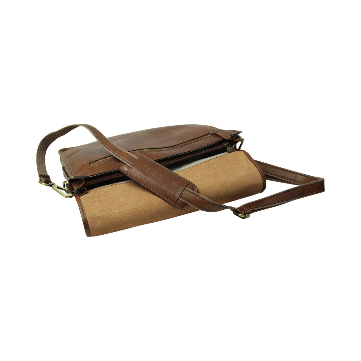 Leather briefcase - chestnut