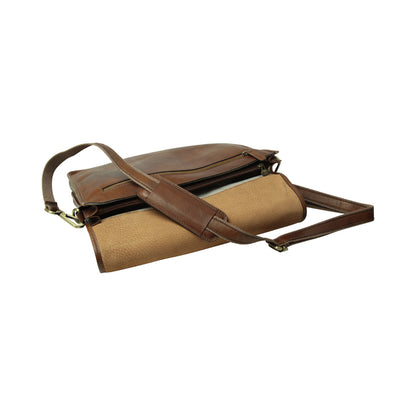 Leather briefcase - chestnut