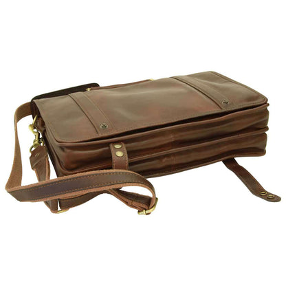 Calfskin Nappa leather briefcase - dark brown