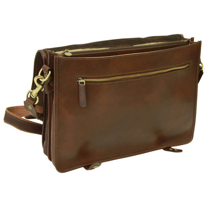 Calfskin Nappa leather briefcase - dark brown