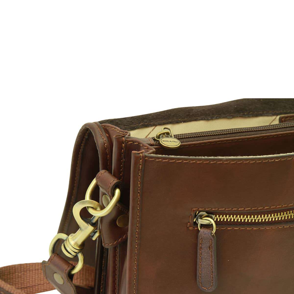 Calfskin Nappa leather briefcase - dark brown