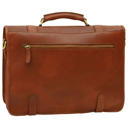 Calfskin Nappa leather briefcase - Mahogany Brown