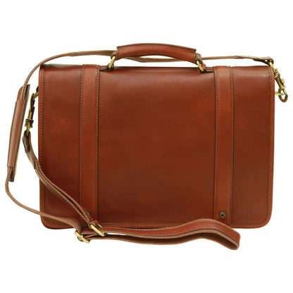 Calfskin Nappa leather briefcase - Mahogany Brown
