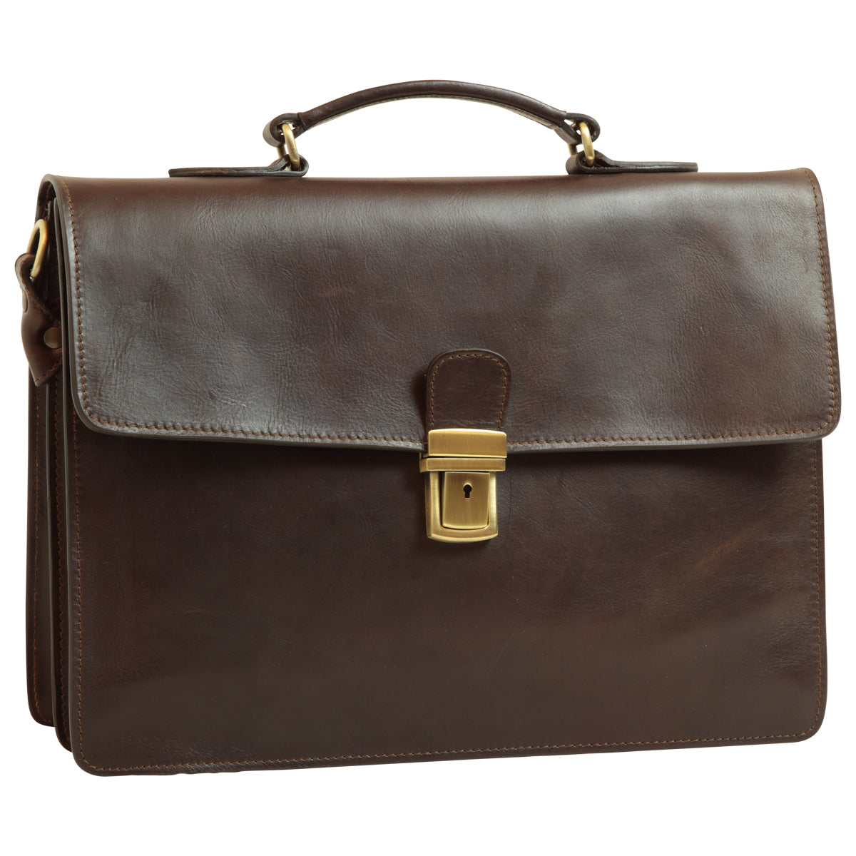 Leather computer bag for men – Dark Brown