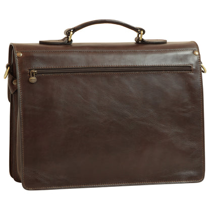 Leather computer bag for men – Dark Brown