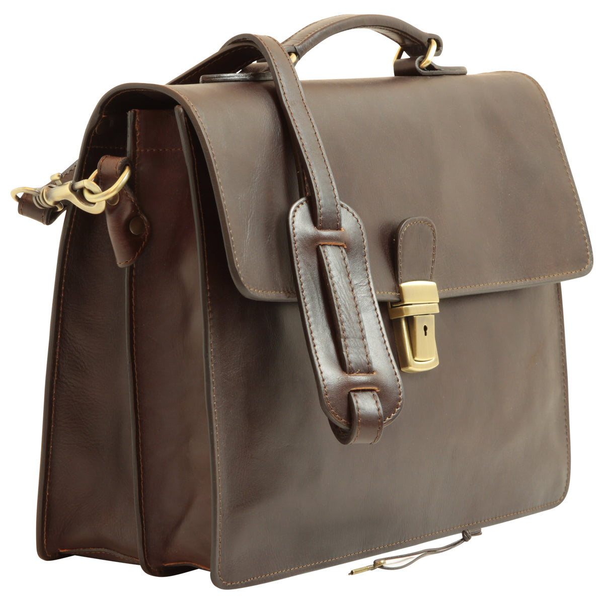 Leather computer bag for men – Dark Brown