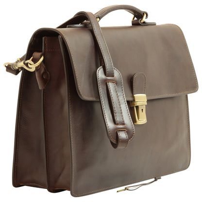 Leather computer bag for men – Dark Brown