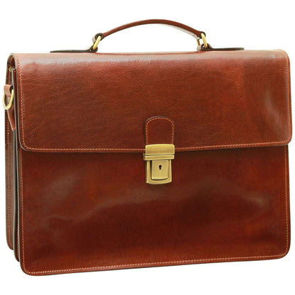 Leather computer bag for men – Brown
